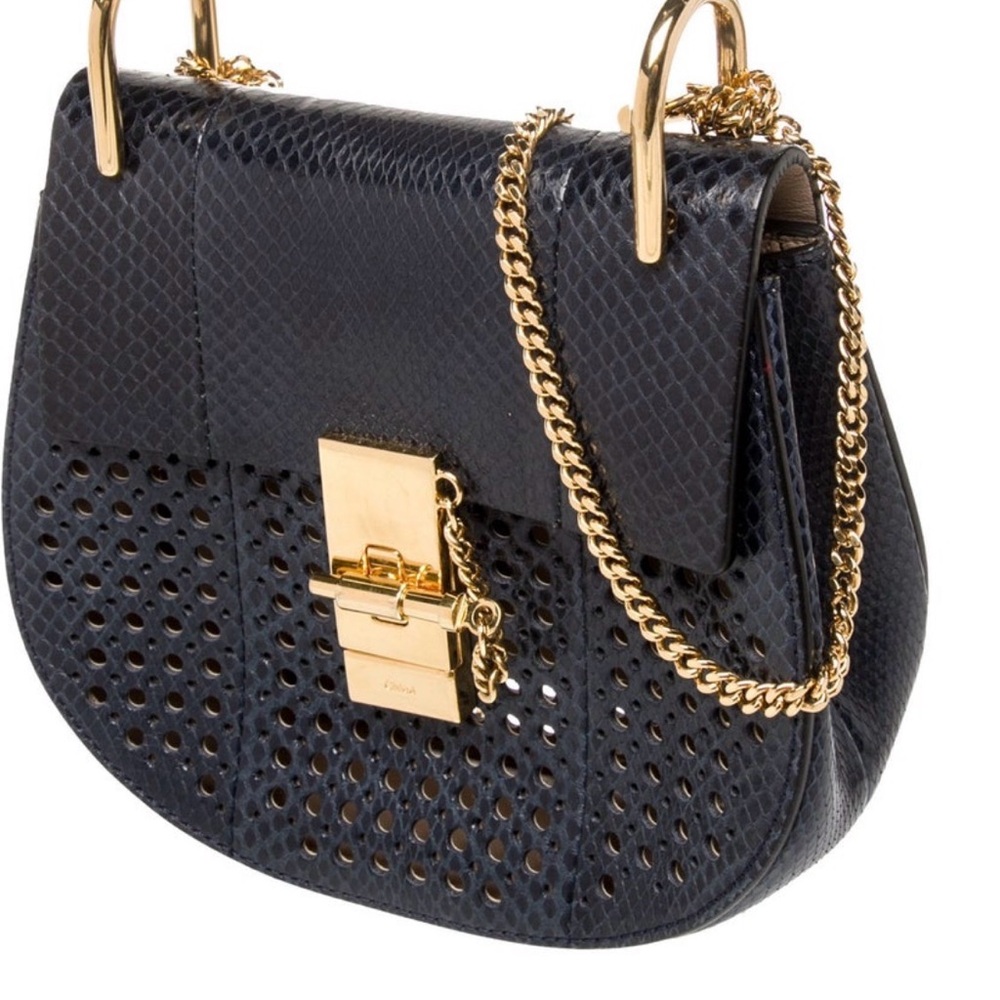 Chloe Black Crossbody Drew Bag with Gold Hardware - Picture 3 of 5